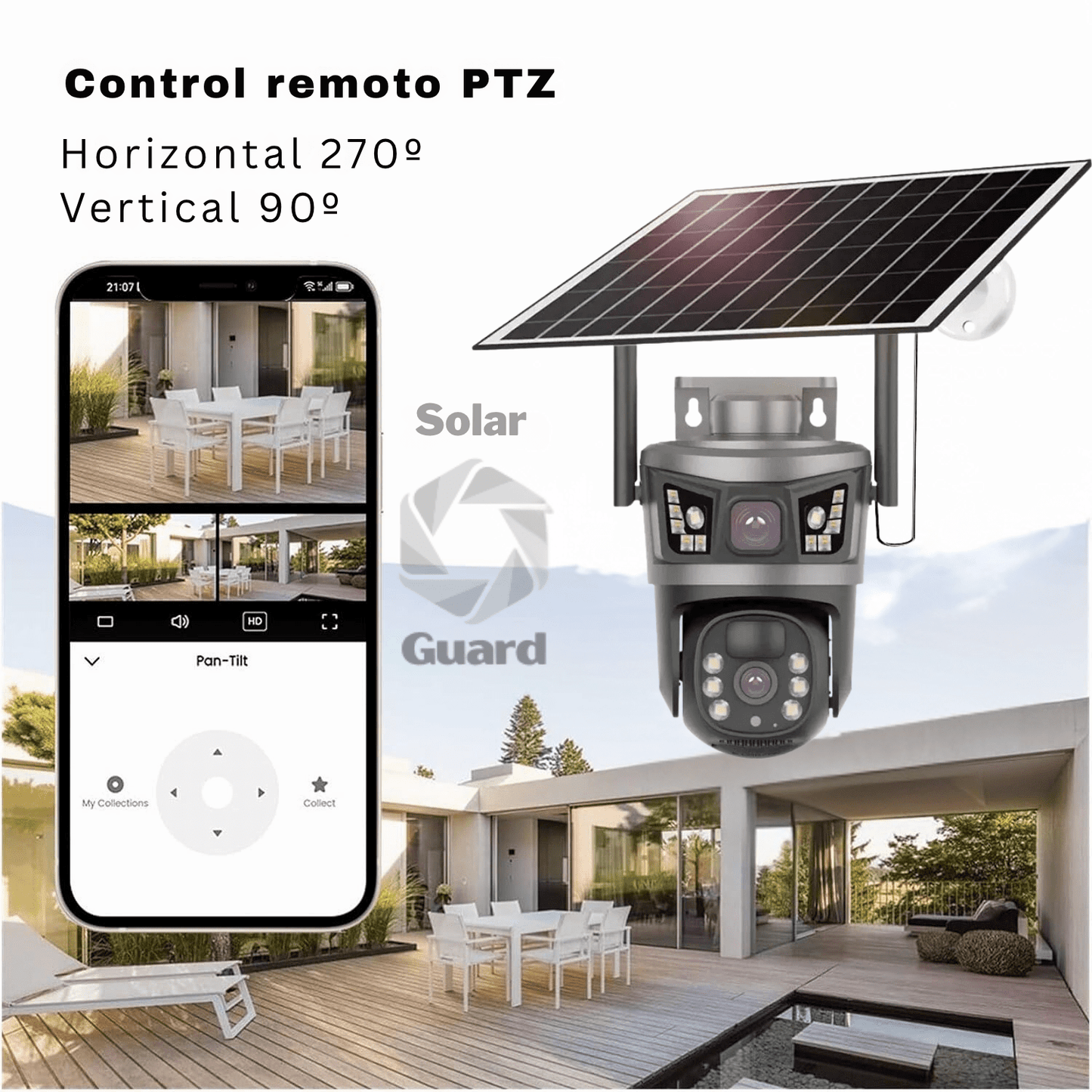 Solar Guard: Cámara de Seguridad - 2 en 1 + Memoria ilimitada