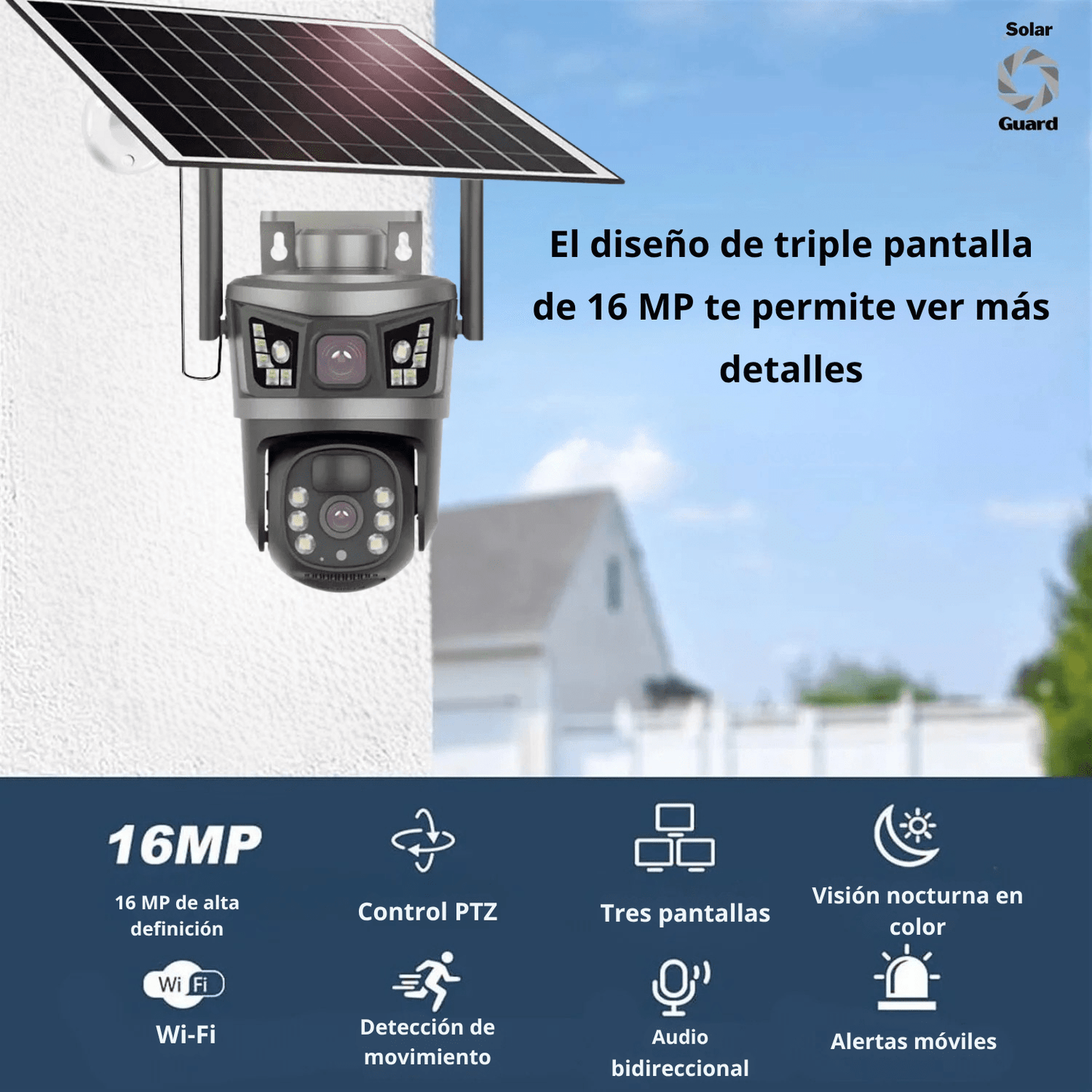 Solar Guard: Cámara de Seguridad - 2 en 1 + Memoria ilimitada